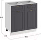 Миниатюра изображения товара Шкаф-стол кухонный ТриЯ Лина 1Н8Я1 (белый/графит)