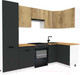 Миниатюра изображения товара Кухонный гарнитур ВерсоМебель Эко-1 1.2x2.6 правая (дуб крафт золотой/антрацит/ст.золотистый дуб)