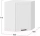 Миниатюра изображения товара Шкаф навесной для кухни ТриЯ Лорас 1В6У (белый/холст белый)