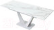 Миниатюра изображения товара Обеденный стол M-City Ниагара 140 / 480M04462 (белый мрамор/белый)