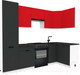 Миниатюра изображения товара Кухонный гарнитур ВерсоМебель Эко-1 1.2x2.6 правая (красный чили/антрацит/ст.луна)
