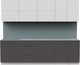 Миниатюра изображения товара Кухонный гарнитур Интермебель Микс Топ-39 2.6м без столешницы (белый премиум/графит серый)