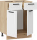 Миниатюра изображения товара Шкаф-стол кухонный ТриЯ Лорас 1Н6Я1 (дуб крафт золотой/холст белый)