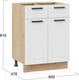 Миниатюра изображения товара Шкаф-стол кухонный ТриЯ Лорас 1Н6Я1 (дуб крафт золотой/холст белый)