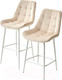 Миниатюра изображения товара Стул барный M-City Хофман / 688M04885 (H-06 бежевый велюр/белый)
