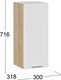 Миниатюра изображения товара Шкаф навесной для кухни ТриЯ Габриэлла 1В3 (дуб крафт золотой/сноу)