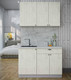 Миниатюра изображения товара Кухонный гарнитур Интерлиния Берес 1.2А (дуб снежный/дуб снежный/серый каспий)