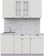 Миниатюра изображения товара Кухонный гарнитур Интерлиния Берес 1.6А (дуб снежный/дуб снежный/серый каспий)