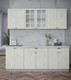 Миниатюра изображения товара Кухонный гарнитур Интерлиния Берес 2.1А (дуб снежный/дуб снежный/серый каспий)