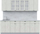 Миниатюра изображения товара Кухонный гарнитур Интерлиния Берес 2.4А (дуб снежный/дуб снежный/серый каспий)