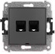 Миниатюра изображения товара Розетка Karlik Mini 28MGK-2 (графит/матовый)