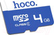 Миниатюра изображения товара Карта памяти Hoco MicroSD Class 6 4GB без адаптера