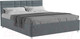 Миниатюра изображения товара Двуспальная кровать Mebel-Ars Нью-Йорк 160 (велюр серо-синий/НВ-178/26)