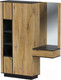 Миниатюра изображения товара Секция в прихожую Интерлиния Quartz QZ-ШК4 комбинированный (дуб нокс/черный)