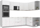 Миниатюра изображения товара Кухонный гарнитур Интерлиния Мила Лайт 1.68x2.8 правая без столешницы (белый платинум)