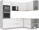 Миниатюра изображения товара Кухонный гарнитур Интерлиния Мила Лайт 1.68x2.4 правая без столешницы (белый платинум)