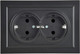 Миниатюра изображения товара Розетка IEK Brite BR-R21-16-K02-F (черный)