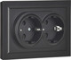Миниатюра изображения товара Розетка IEK Brite BR-R21-16-K02-F (черный)
