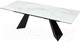 Миниатюра изображения товара Обеденный стол M-City Купер 160 / 480M04543 (белый мрамор/черная шагрень/черный)