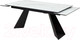 Миниатюра изображения товара Обеденный стол M-City Купер 160 / 480M04543 (белый мрамор/черная шагрень/черный)