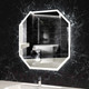 Миниатюра изображения товара Зеркало Пекам Octagon 80x80 / octagon-80x80dcl (с подсветкой, сенсором на взмах руки и часами)