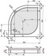 Миниатюра изображения товара Душевой поддон Эстет Омега 90x90 / ФР-00000764