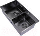 Миниатюра изображения товара Мойка кухонная Mixline Pro 547241 (черный графит, с сифоном)