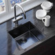 Миниатюра изображения товара Мойка кухонная Mixline Pro 547228 (черный графит, с сифоном)