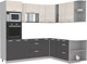 Миниатюра изображения товара Кухонный гарнитур Интерлиния Мила Лайт 1.88x2.4 правая без столешницы (вудлайн кремовый/антрацит)
