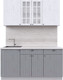 Миниатюра изображения товара Кухонный гарнитур Интерлиния Берес 1.6А (дуб полярный/дуб серый/травертин серый)