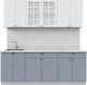 Миниатюра изображения товара Кухонный гарнитур Интерлиния Берес 2.1А (дуб полярный/дуб серый/травертин серый)