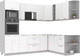 Миниатюра изображения товара Кухонный гарнитур Интерлиния Мила Лайт 1.88x2.6 правая без столешницы (белый платинум)