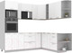 Миниатюра изображения товара Кухонный гарнитур Интерлиния Мила Лайт 1.88x2.4 правая без столешницы (белый платинум)