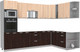 Миниатюра изображения товара Кухонный гарнитур Интерлиния Мила Лайт 1.88x3.0 правая без столешницы (дуб молочный/дуб венге)