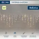 Миниатюра изображения товара Светодиодная бахрома Neon-Night Айсикл 255-206 (4x0.6м, теплый белый)