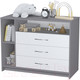 Миниатюра изображения товара Комод пеленальный Polini Kids Simple 2110 / 0002322.51 (серый/белый)