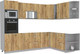 Миниатюра изображения товара Кухонный гарнитур Интерлиния Мила Лайт 1.88x2.8 правая без столешницы (дуб золотой)