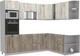 Миниатюра изображения товара Кухонный гарнитур Интерлиния Мила Лайт 1.88x2.6 правая без столешницы (дуб белый/дуб серый)