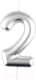 Миниатюра изображения товара Свеча для торта Meshu Цифра 2 / MS_59716 (серебристый)