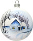 Миниатюра изображения товара Шар новогодний Декарт Зимняя избушка 8Ш0079 (10см, серебристый)