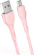 Миниатюра изображения товара Кабель Hoco X49 Beloved AM-microBM (1м, розовый)