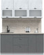 Миниатюра изображения товара Кухонный гарнитур Интерлиния Берес 1.7Б (дуб полярный/дуб серый/травертин серый)