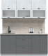 Миниатюра изображения товара Кухонный гарнитур Интерлиния Берес 1.8Б (дуб полярный/дуб серый/травертин серый)