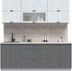 Миниатюра изображения товара Кухонный гарнитур Интерлиния Берес 2.1Б (дуб полярный/дуб серый/травертин серый)