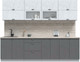 Миниатюра изображения товара Кухонный гарнитур Интерлиния Берес 2.7Б (дуб полярный/дуб серый/травертин серый)