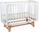 Миниатюра изображения товара Детская кроватка INDIGO Style на ножках продольный маятник (белый/натуральный)