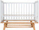 Миниатюра изображения товара Детская кроватка INDIGO Style на ножках продольный маятник (белый/натуральный)