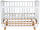 Миниатюра изображения товара Детская кроватка INDIGO Style на ножках продольный маятник (белый/натуральный)