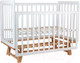 Миниатюра изображения товара Детская кроватка INDIGO Style на ножках продольный маятник (белый/натуральный)