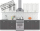 Миниатюра изображения товара Кухонный гарнитур Интермебель Бостон-8 2.4 (акация белая/акация графит/тунис)